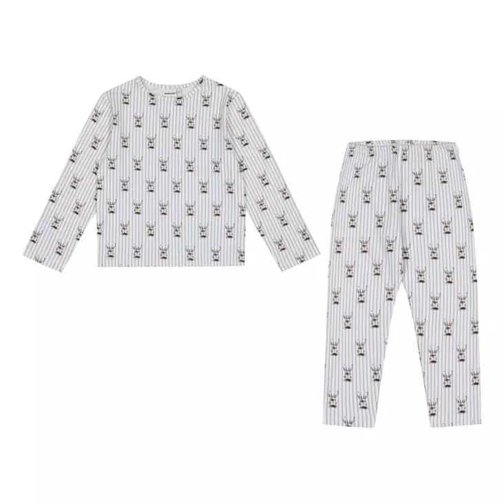 Metsola Bunny Stripes Pyjama - Yöasut ja Pyjamat - 266PYJAMBUNSTRIBL - 1