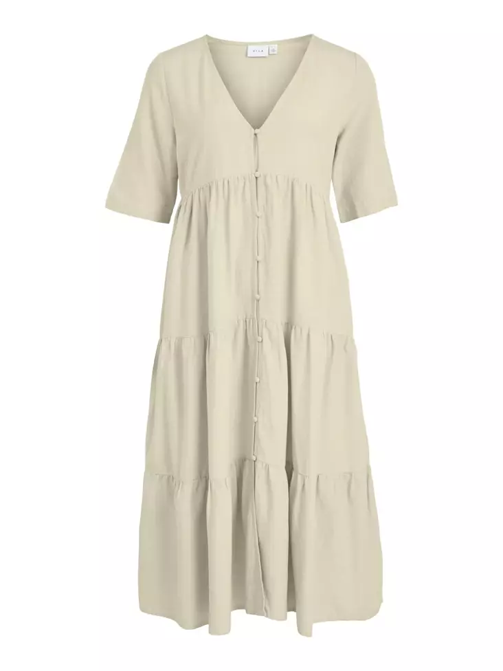 VILA Prisilla Lyhythihainen Midi Mekko - Kangasmekot - 77714076605SUPERL - 1