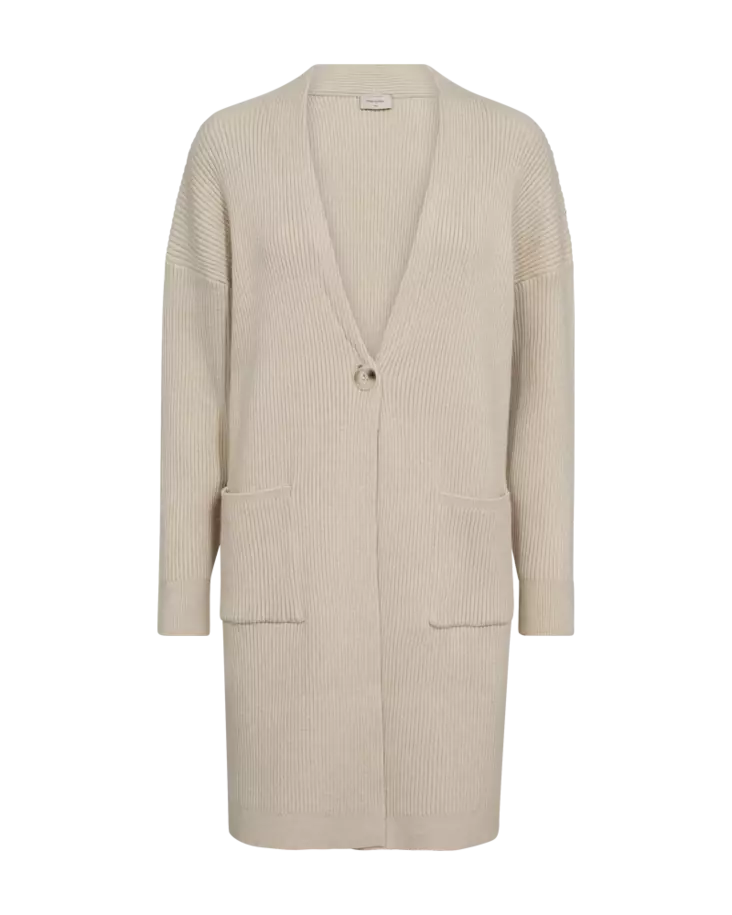 FREE/QUENT Claura Napillinen Neulatakki - Neuletakit - 251205408MOONBEAM - 1