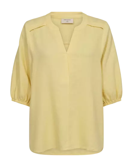 FREE/QUENT Lava Pellava-Viskoosi Paita - Kangaspaidat - 252204290POPCORN - 1