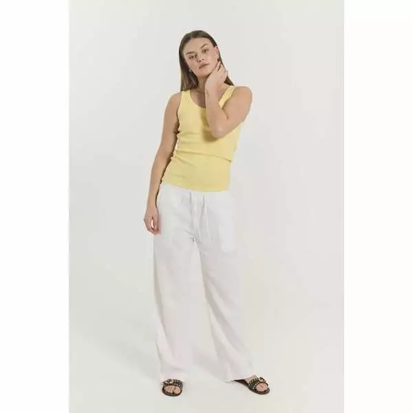 FREE/QUENT Lava Korkeavyötäröiset Pellavahousut - Pitkät housut - NOS127405BRILLIAN - 1