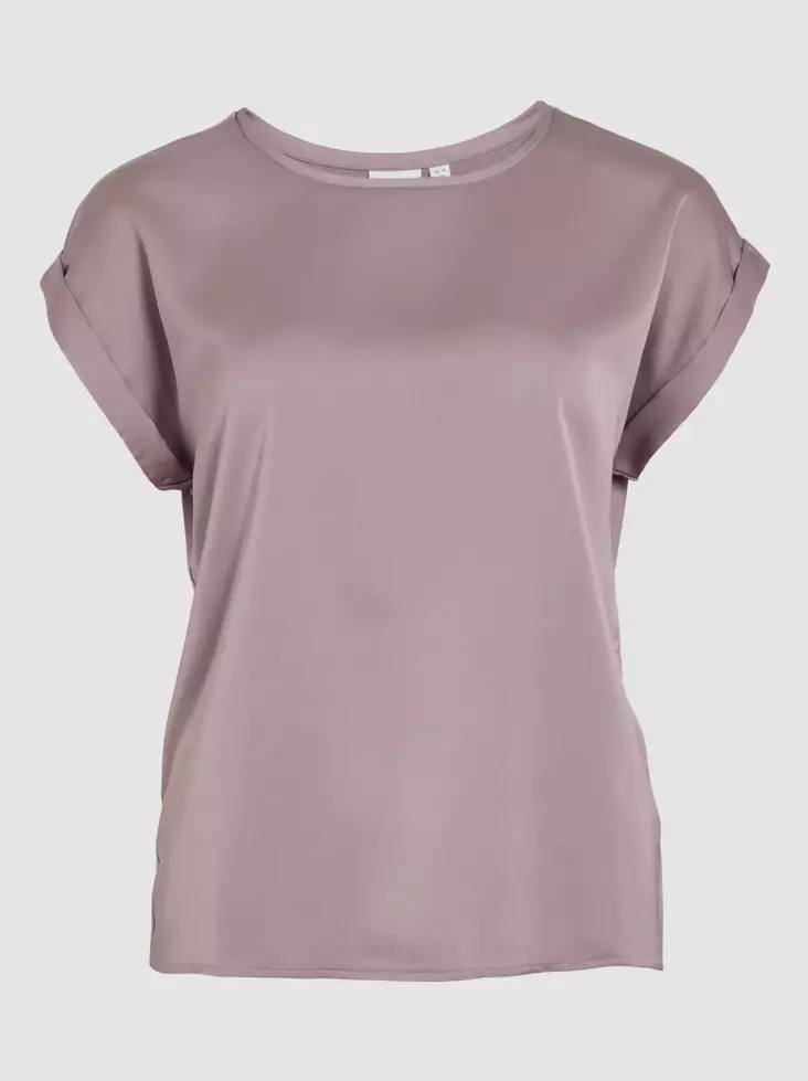 VILA VIELLETTE Kiiltävä Lyhythihainen Toppi - Trikoopaidat ja Collegepaidat - NOS1405956TOADSTO - 1