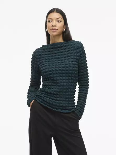 VILA Forcea Venepäänteinen Pitkähihainen Pusero - Trikoopaidat ja Collegepaidat - 25414109753PONDER - 1