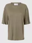 SELECTED FEMME Vilja Lyhythihainen Pellavapaita - Trikoopaidat ja Collegepaidat - 25216090089VETIVER - 6