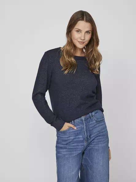 VILA VIRIL Pyöreäpäänteinen Neulepaita - Neulepaidat, -tunikat, -mekot - NOS14054177ECLIPS - 2