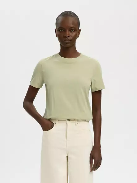 SELECTED SLWMYESSENTIAL Lyhythihainen T-Paita - Trikoopaidat ja Collegepaidat - NOS16089123LINT - 1