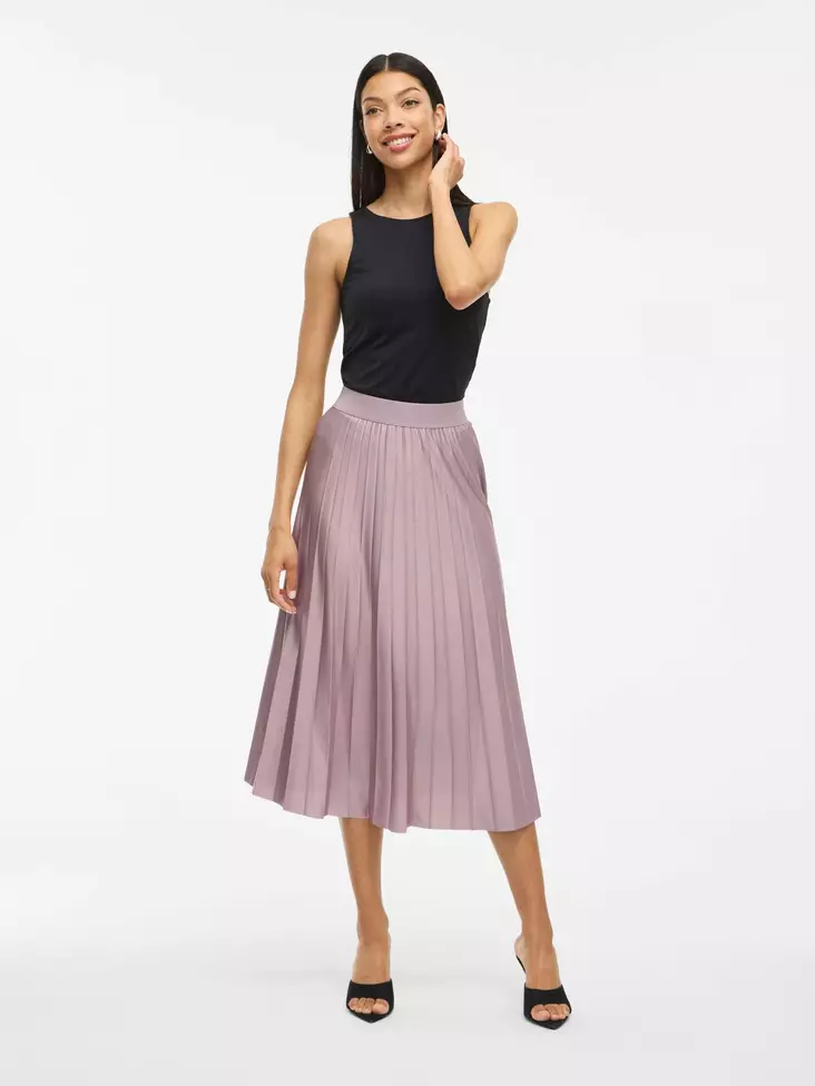 VILA Nitban Laskostettu Midihame - Pitkät hameet - NOS14063241TOADST - 1