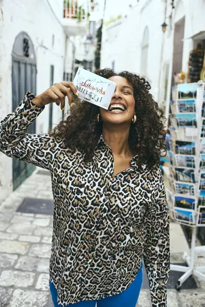 FREE/QUENT Malay Leopardikuvioinen Popliinipaita - Kangaspaidat - 251205482RAINYDAY - 2