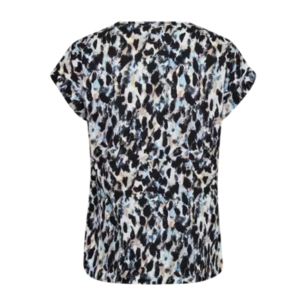 FREE/QUENT Viva Kuosillinen Lyhythihainen Paita - Trikoopaidat ja Collegepaidat - 252205752CHAMBRAY - 2