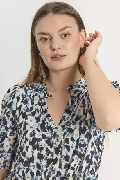 FREE/QUENT Adney Kuosillinen Viskoosipaita - Kangaspaidat - 252205652CHAMBRAY - 2