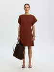 SELECTED WOMEN SLFCALLI Lyhythihainen Minimekko - Trikoomekot ja Collegemekot - 26316101454CHERRY - 5