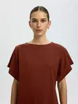 SELECTED WOMEN SLFCALLI Lyhythihainen Minimekko - Trikoomekot ja Collegemekot - 26316101454CHERRY - 4