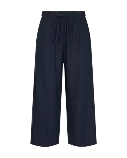 FREE/QUENT FQLAVA Pellavahousut 7/8-lahje - Cropped, 7/8 -lahje - NOS122504NAVYBLAZ - 1